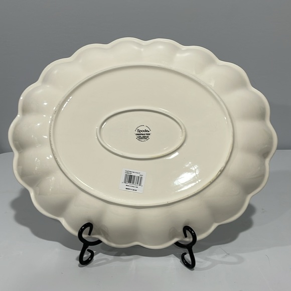 Spode Christmas Tree 15" Oval Fluted Serving Dish platter made in England - Picture 8 of 14